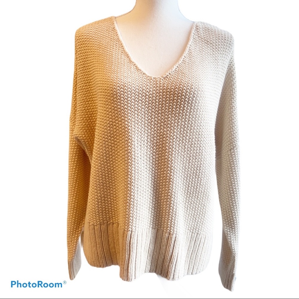 Lucky Brand oversized v-neck knit sweater size S